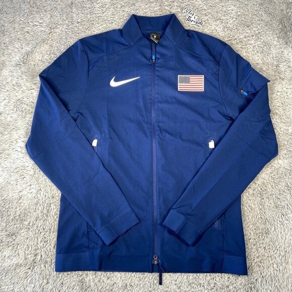 Nike Pro Elite Team USA Podium Track Jacket Size Medium Men Blue AO8701-492 - Picture 1 of 6